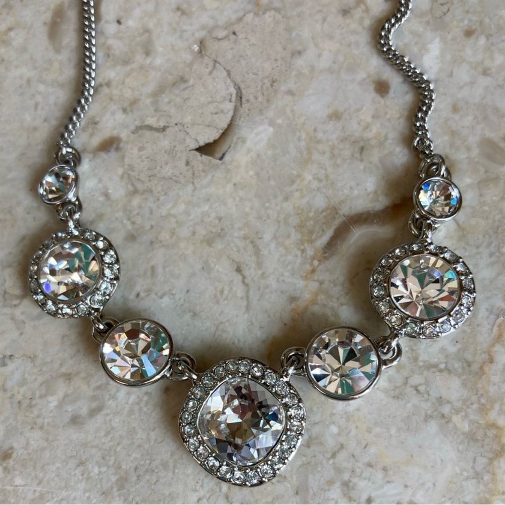 GIVENCHY Signed, Swarovski Crystal, Silvertone Vintage
Necklace